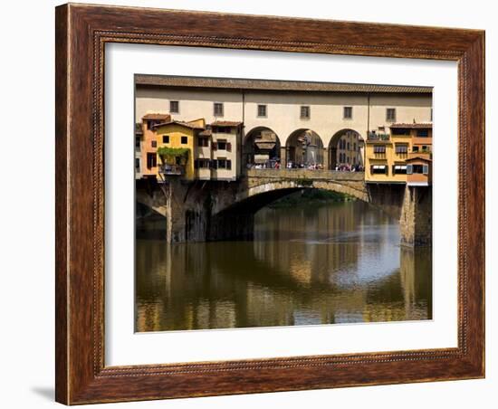 Arno River and Ponte Vecchio, Florence, UNESCO World Heritage Site, Tuscany, Italy, Europe-Richard Cummins-Framed Photographic Print