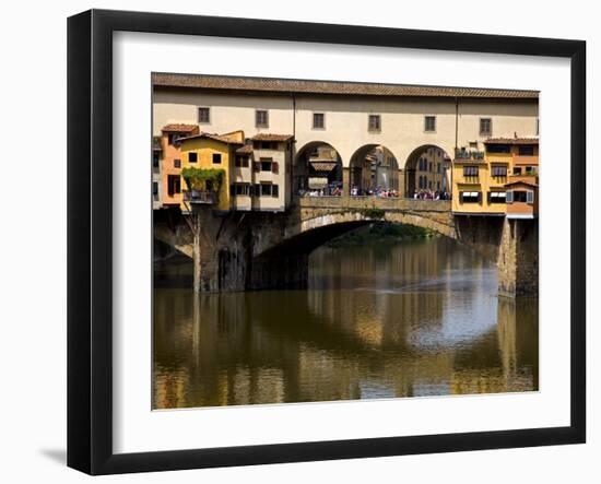 Arno River and Ponte Vecchio, Florence, UNESCO World Heritage Site, Tuscany, Italy, Europe-Richard Cummins-Framed Photographic Print