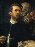 Self-Portrait with Death Playing the Fiddle, 1872-Arnold B?cklin-Framed Premier Image Canvas