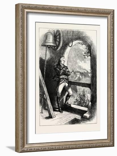Arnold Viewing the Destruction of New London, American Revolutionary War, USA, 1870S-null-Framed Giclee Print