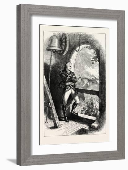 Arnold Viewing the Destruction of New London, American Revolutionary War, USA, 1870S-null-Framed Giclee Print