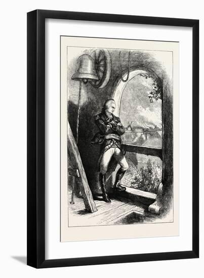 Arnold Viewing the Destruction of New London, American Revolutionary War, USA, 1870S-null-Framed Giclee Print