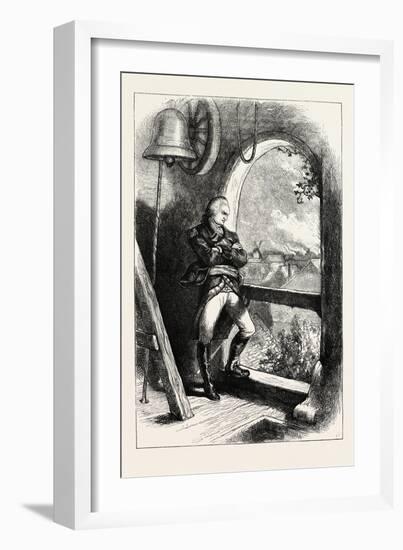 Arnold Viewing the Destruction of New London, American Revolutionary War, USA, 1870S-null-Framed Giclee Print