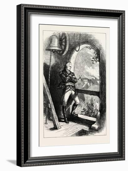 Arnold Viewing the Destruction of New London, American Revolutionary War, USA, 1870S-null-Framed Giclee Print
