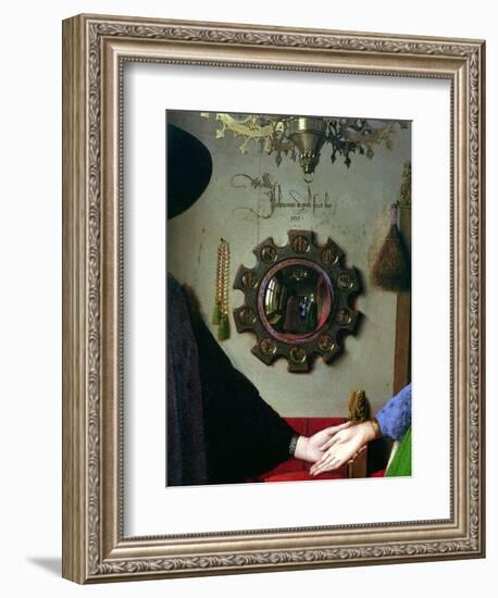 Arnolfini Marriage, Detail of Mirror, 1434-Jan van Eyck-Framed Giclee Print