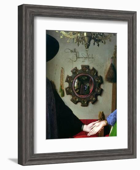 Arnolfini Marriage, Detail of Mirror, 1434-Jan van Eyck-Framed Giclee Print