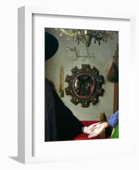 Arnolfini Marriage, Detail of Mirror, 1434-Jan van Eyck-Framed Giclee Print