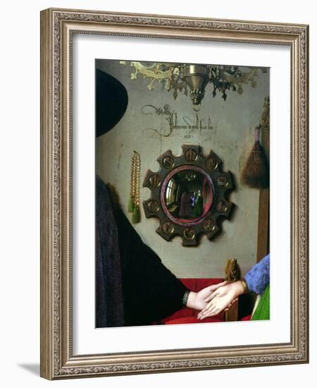 Arnolfini Marriage, Detail of Mirror, 1434-Jan van Eyck-Framed Giclee Print