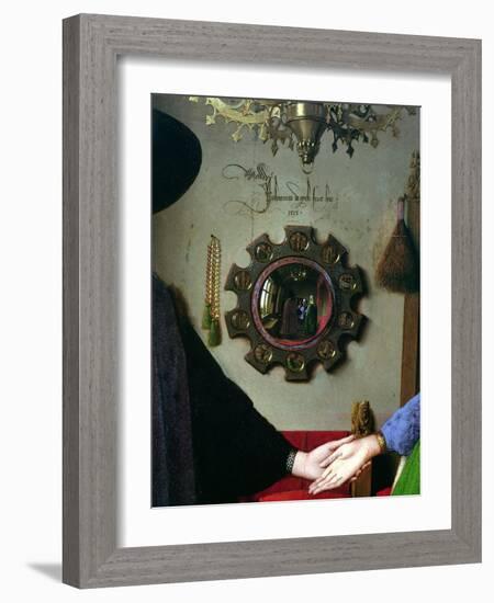 Arnolfini Marriage, Detail of Mirror, 1434-Jan van Eyck-Framed Giclee Print