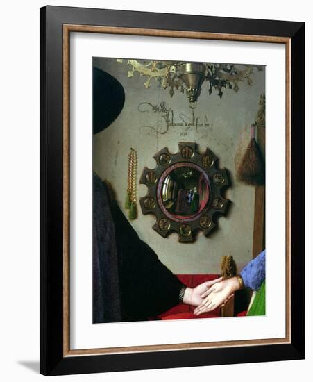 Arnolfini Marriage, Detail of Mirror, 1434-Jan van Eyck-Framed Giclee Print