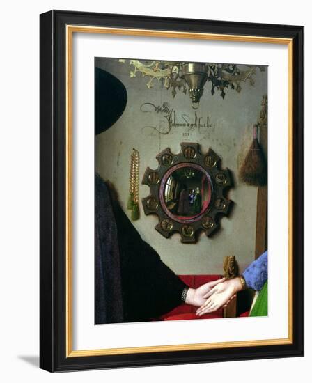 Arnolfini Marriage, Detail of Mirror, 1434-Jan van Eyck-Framed Giclee Print