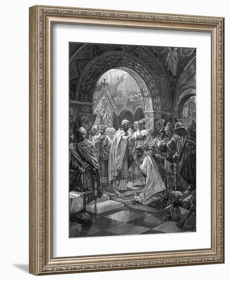 Arnulf Crowned King-Alphonse Mucha-Framed Art Print