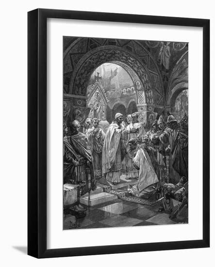 Arnulf Crowned King-Alphonse Mucha-Framed Art Print