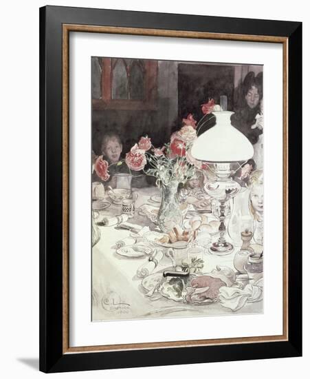 Around the Lamp at Evening, 1900-Carl Larsson-Framed Giclee Print