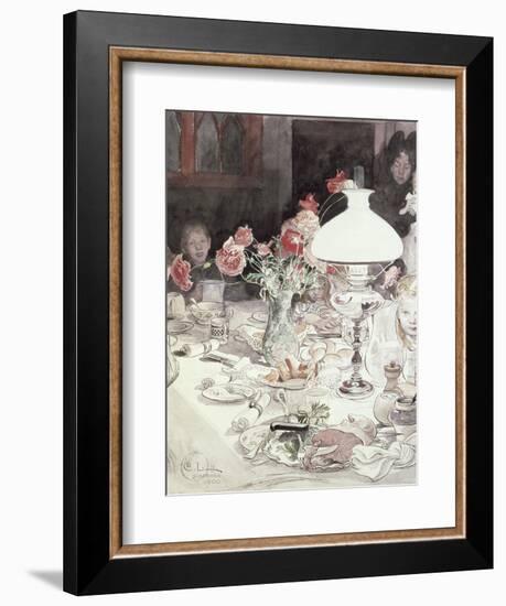 Around the Lamp at Evening, 1900-Carl Larsson-Framed Giclee Print