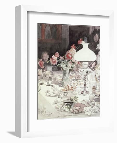 Around the Lamp at Evening, 1900-Carl Larsson-Framed Giclee Print