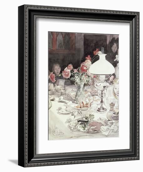 Around the Lamp at Evening, 1900-Carl Larsson-Framed Giclee Print