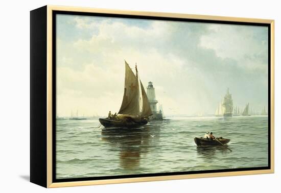 Around the Lighthouse-Edward Moran-Framed Premier Image Canvas