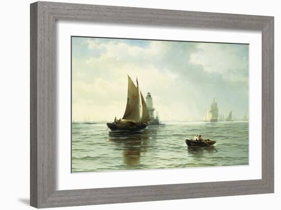 Around the Lighthouse-Edward Moran-Framed Giclee Print