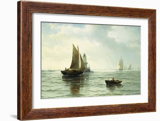 Around the Lighthouse-Edward Moran-Framed Giclee Print