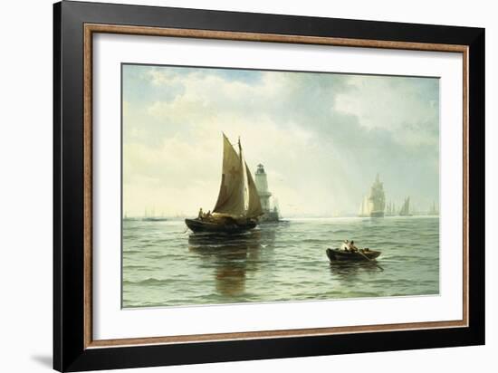 Around the Lighthouse-Edward Moran-Framed Giclee Print