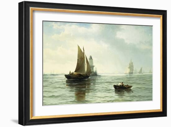 Around the Lighthouse-Edward Moran-Framed Giclee Print