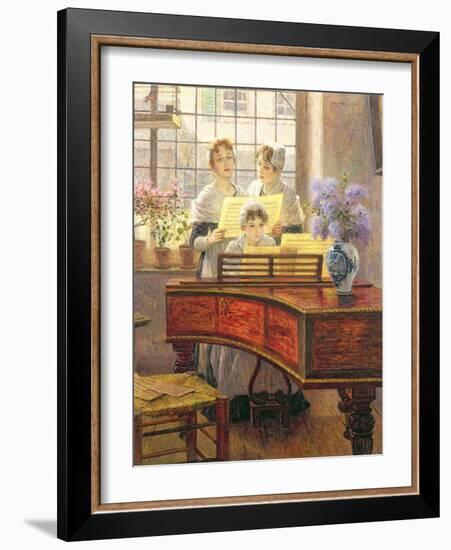 Around the Piano-Walter Firle-Framed Giclee Print