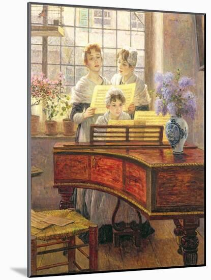 Around the Piano-Walter Firle-Mounted Giclee Print