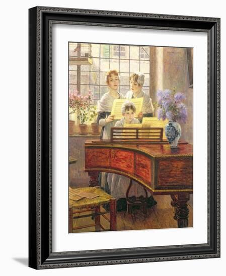 Around the Piano-Walter Firle-Framed Giclee Print