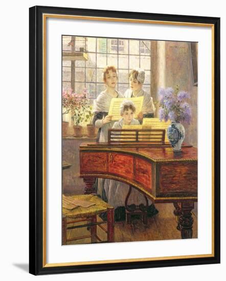 Around the Piano-Walter Firle-Framed Giclee Print