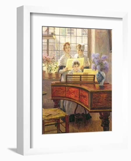 Around the Piano-Walter Firle-Framed Giclee Print