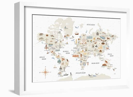 Around the World I-Laura Marshall-Framed Art Print