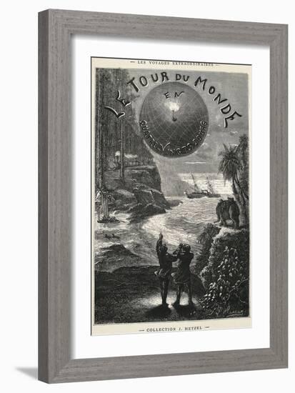 Around World in 80 Days, Title Page for 1873 Edition of Novel-Jules Verne-Framed Giclee Print