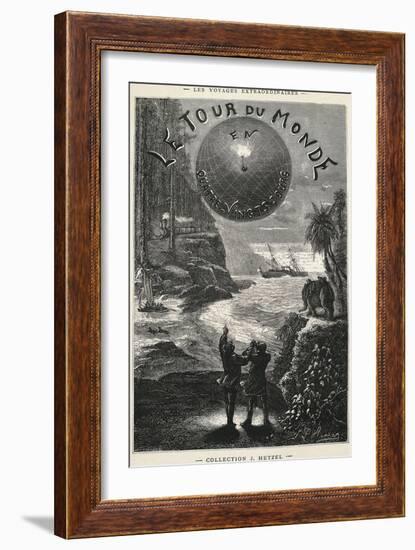 Around World in 80 Days, Title Page for 1873 Edition of Novel-Jules Verne-Framed Giclee Print