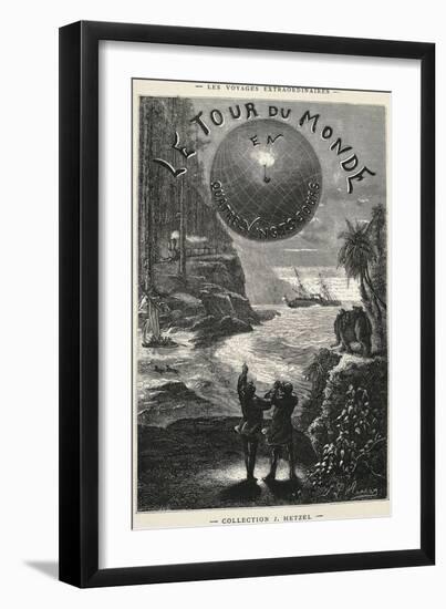Around World in 80 Days, Title Page for 1873 Edition of Novel-Jules Verne-Framed Giclee Print