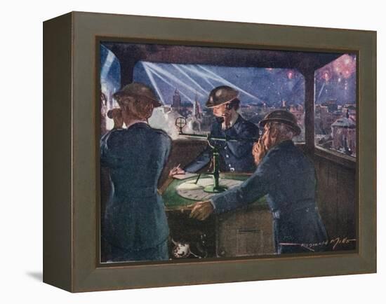 Arp Officers in an Observation Post During the Blitz Reporting on Fires Probably Caused by Bombs-null-Framed Premier Image Canvas