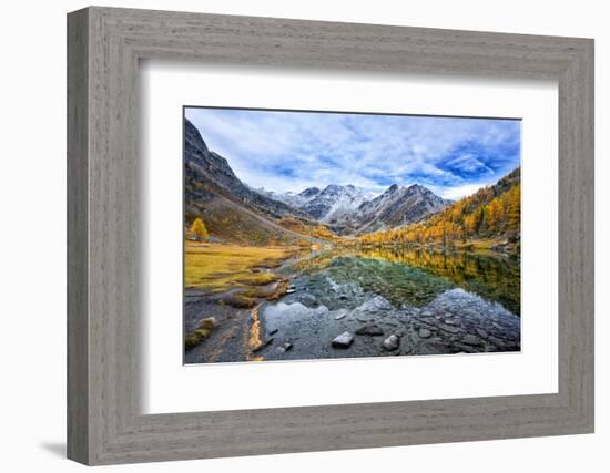 Arpy Lake Panorama-Marco Carmassi-Framed Photographic Print