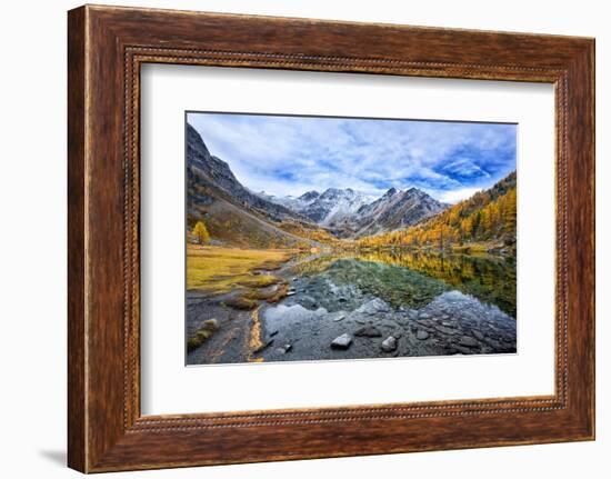 Arpy Lake Panorama-Marco Carmassi-Framed Photographic Print