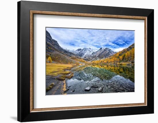 Arpy Lake Panorama-Marco Carmassi-Framed Photographic Print