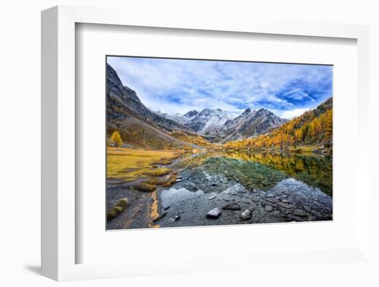 Arpy Lake Panorama-Marco Carmassi-Framed Photographic Print