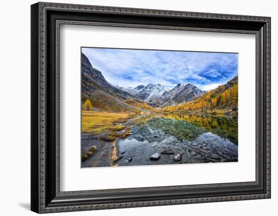 Arpy Lake Panorama-Marco Carmassi-Framed Photographic Print