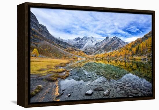 Arpy Lake Panorama-Marco Carmassi-Framed Premier Image Canvas