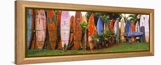 Arranged Surfboards, Maui, Hawaii, USA-null-Framed Stretched Canvas