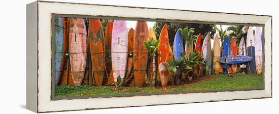 Arranged Surfboards, Maui, Hawaii, USA-null-Framed Stretched Canvas