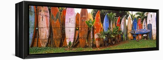 Arranged Surfboards, Maui, Hawaii, USA-null-Framed Stretched Canvas