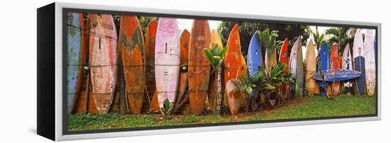 Arranged Surfboards, Maui, Hawaii, USA-null-Framed Stretched Canvas