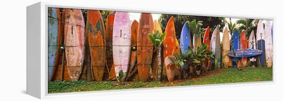 Arranged Surfboards, Maui, Hawaii, USA-null-Framed Stretched Canvas
