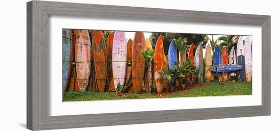 Arranged Surfboards, Maui, Hawaii, USA-null-Framed Photographic Print