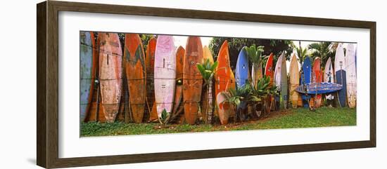 Arranged Surfboards, Maui, Hawaii, USA-null-Framed Photographic Print