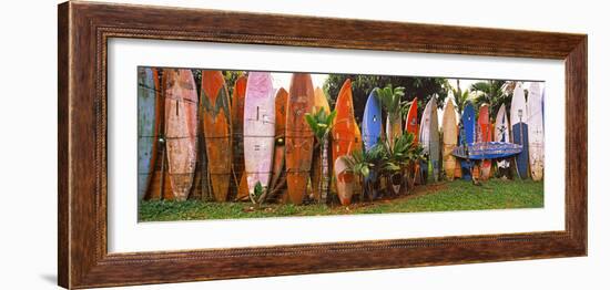 Arranged Surfboards, Maui, Hawaii, USA-null-Framed Photographic Print